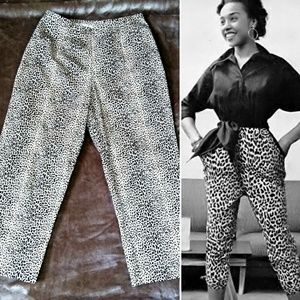 Betsy Lauren Cheetah Cigarette capris vintage 80s